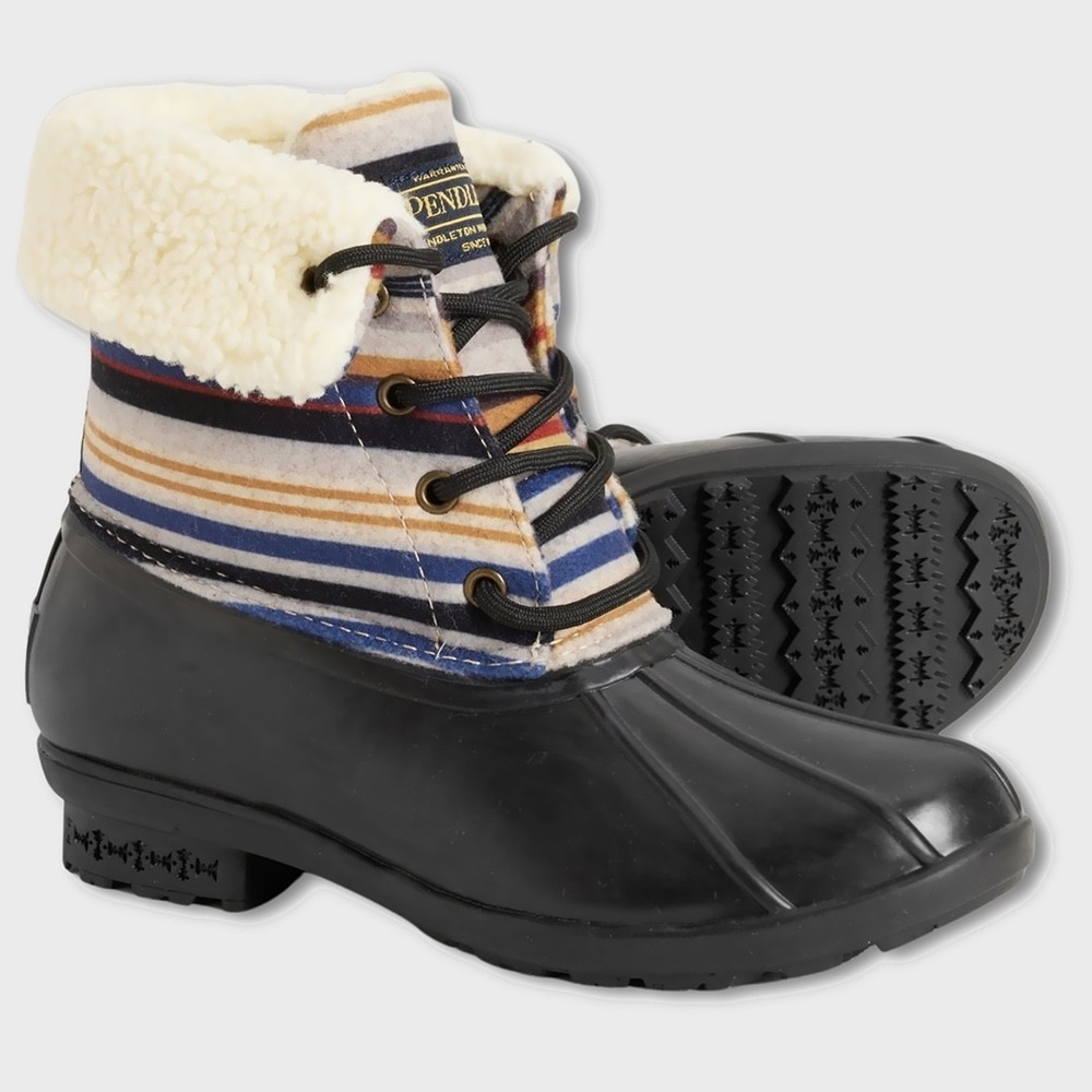 Pendleton Bridger Stripe Duck Boots - NEW Womens 7 Black / Multi - #49171-OF